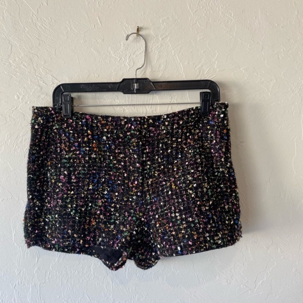 Potters Pot navy shorts multicolored tweed Shorts NWT L
